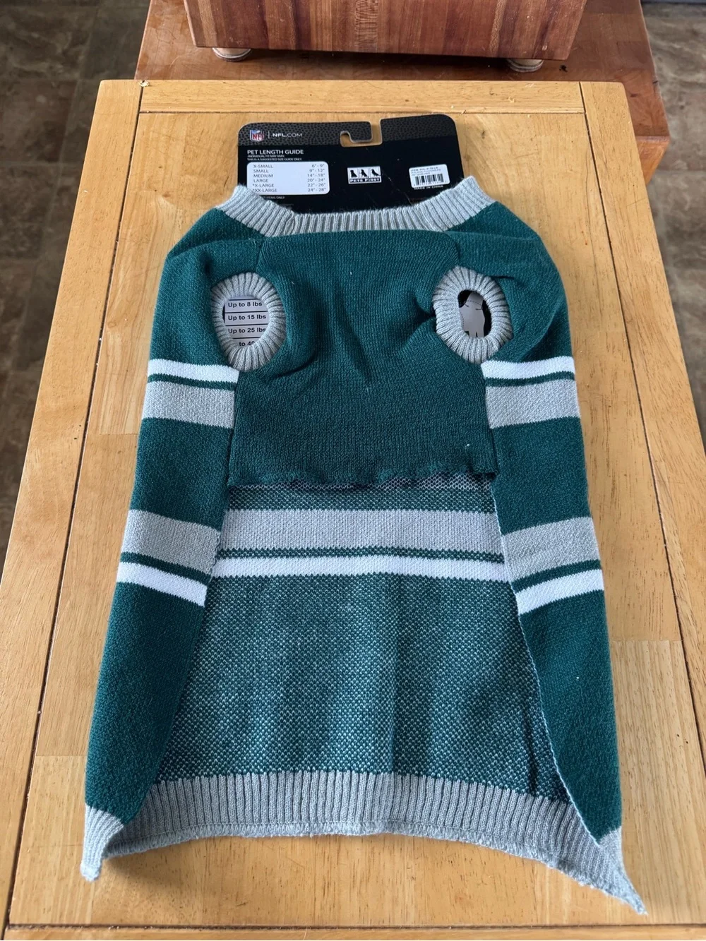 NFL Philadelphia Eagles Teal and Gray Knit Pet Jersey